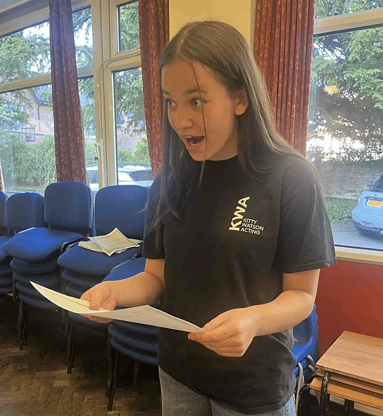 Student preparing a solo piece for a LAMDA acting exam