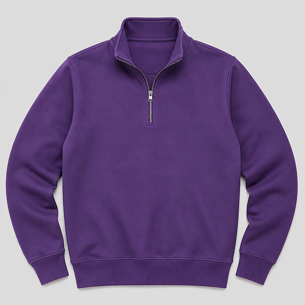 Purple KWA kids quarter zip sweatshirt