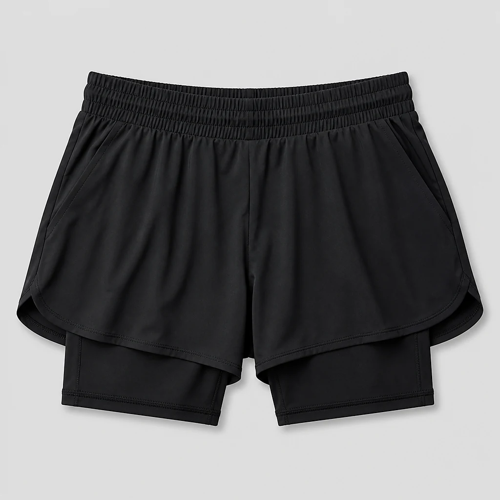 Black KWA adult dual layer shorts